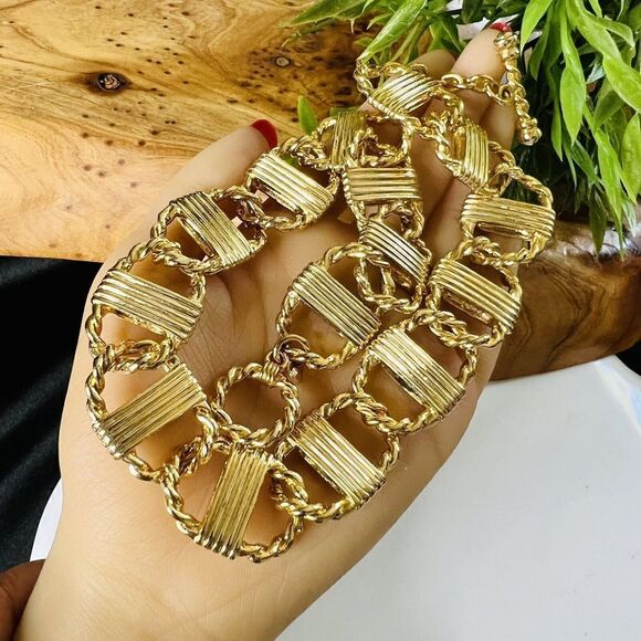 Vintage CIRO Bold Gold Plate Chunky Luxury Choker Necklace Wide Heavy 145gr 1343 - Picture 12 of 16